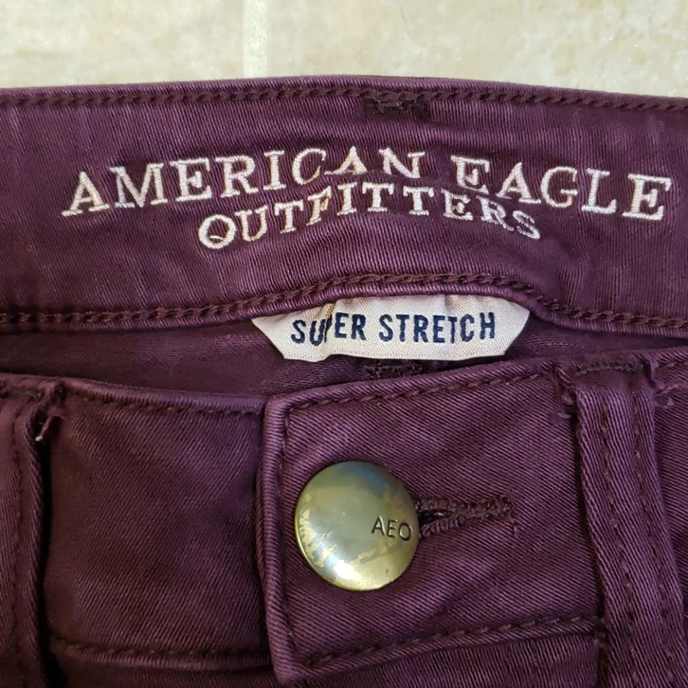 AEO Hi-Rise Shortie Super Stretch Shorts Size 4 Purple American Eagle Outfitters - Picture 2 of 8